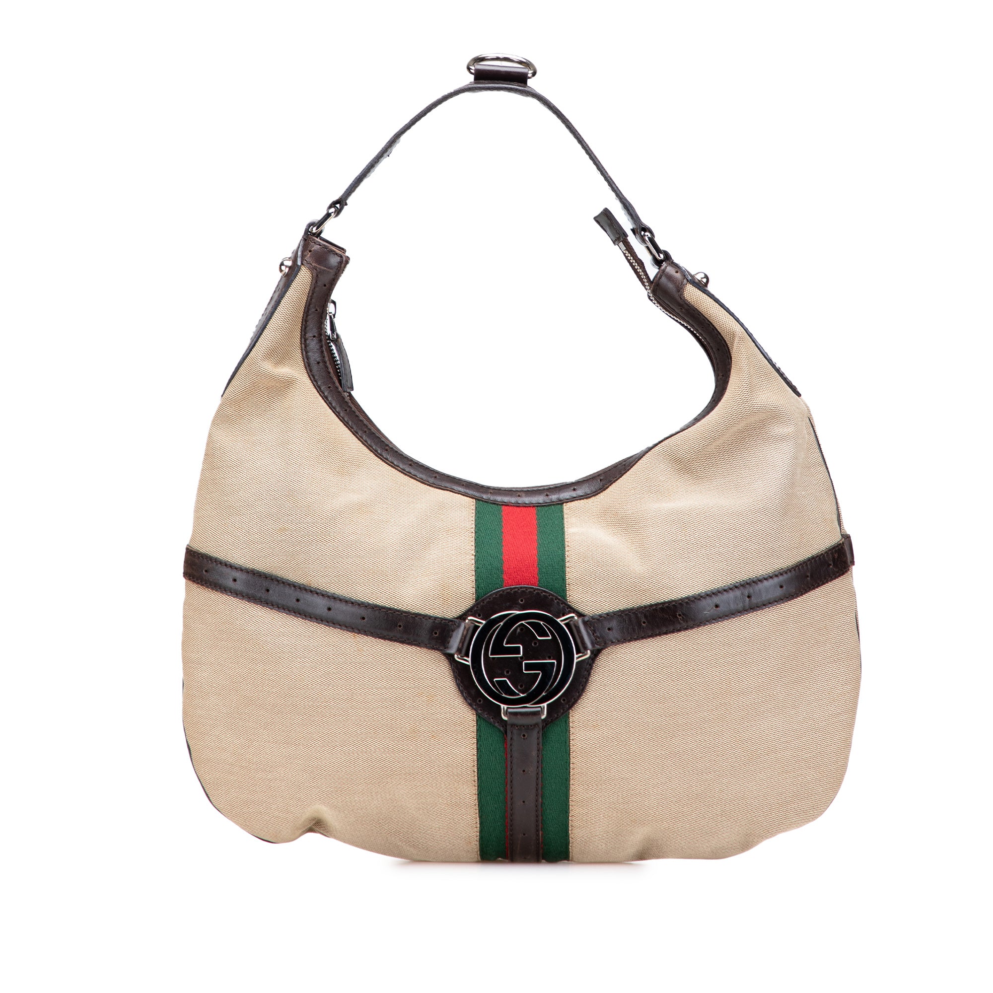 GUCCI Canvas Web Reins Hobo