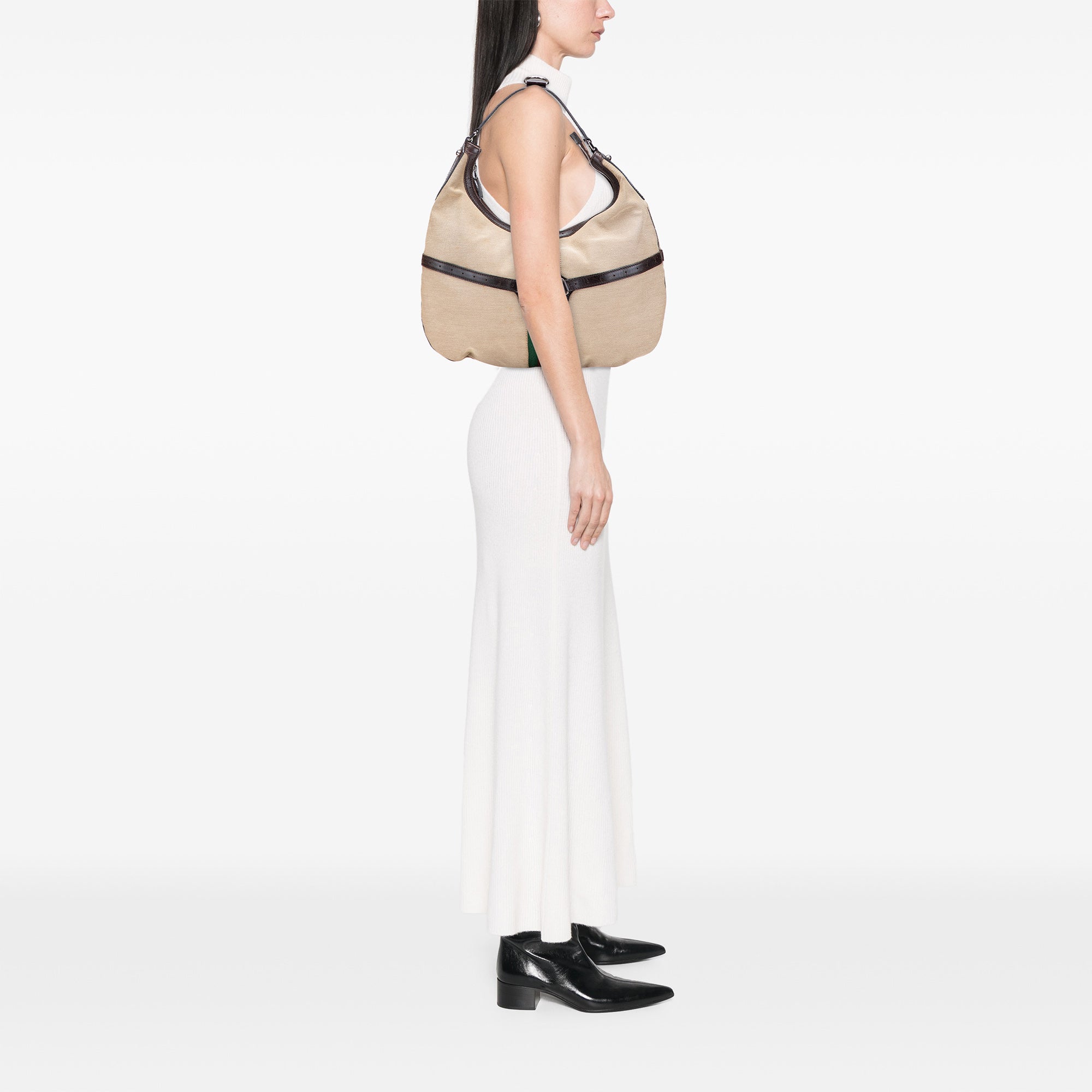 GUCCI Canvas Web Reins Hobo