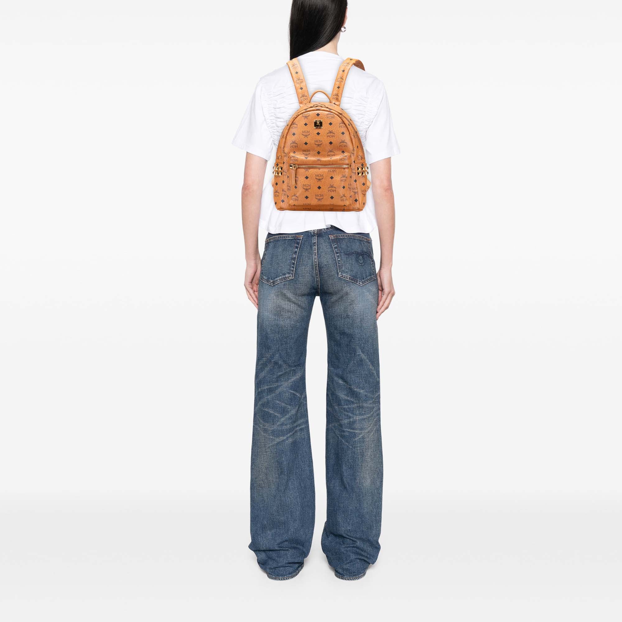 MCM Small Visetos Coated Canvas Stark Backpack
