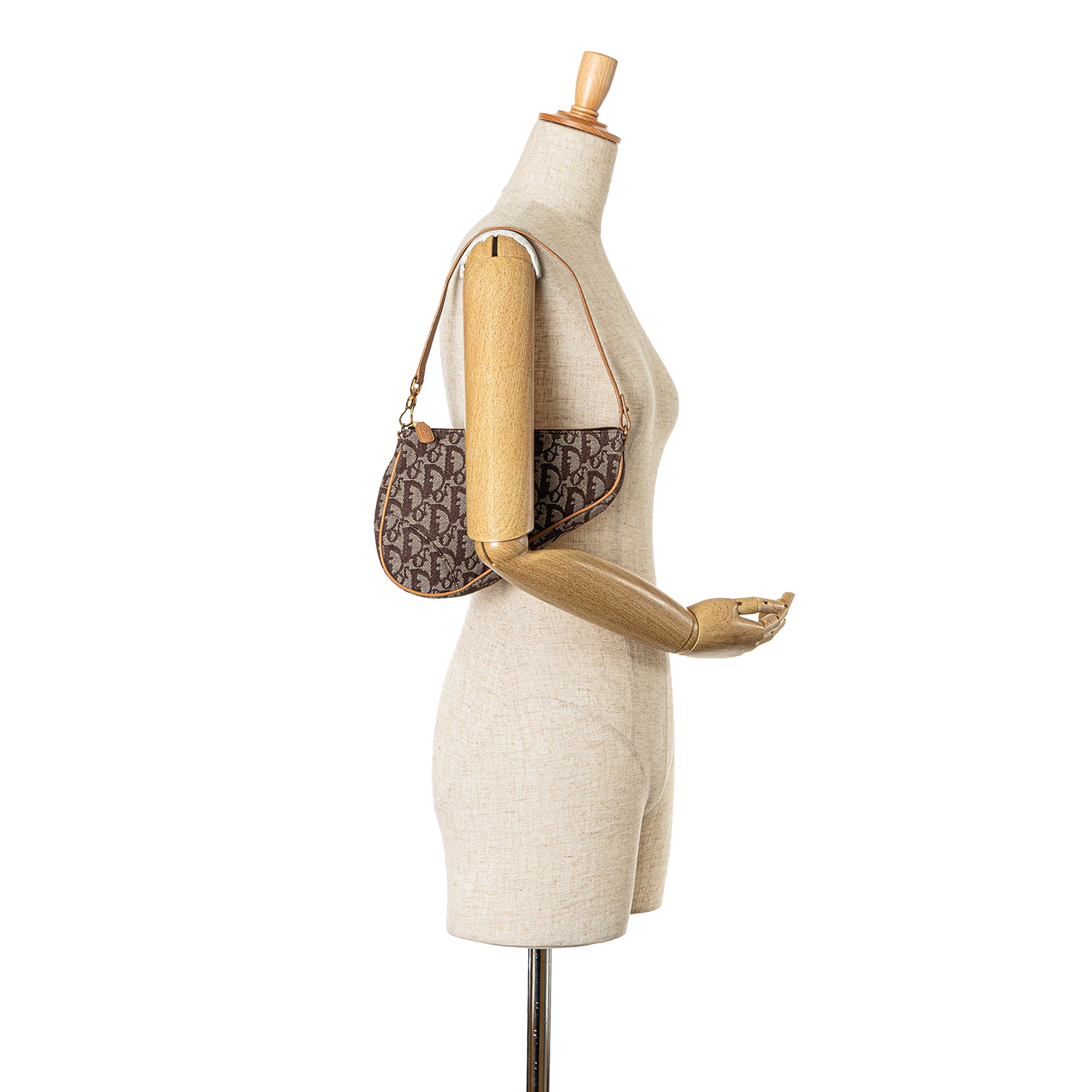 DIOR Mini Diorissimo Canvas Saddle Pochette