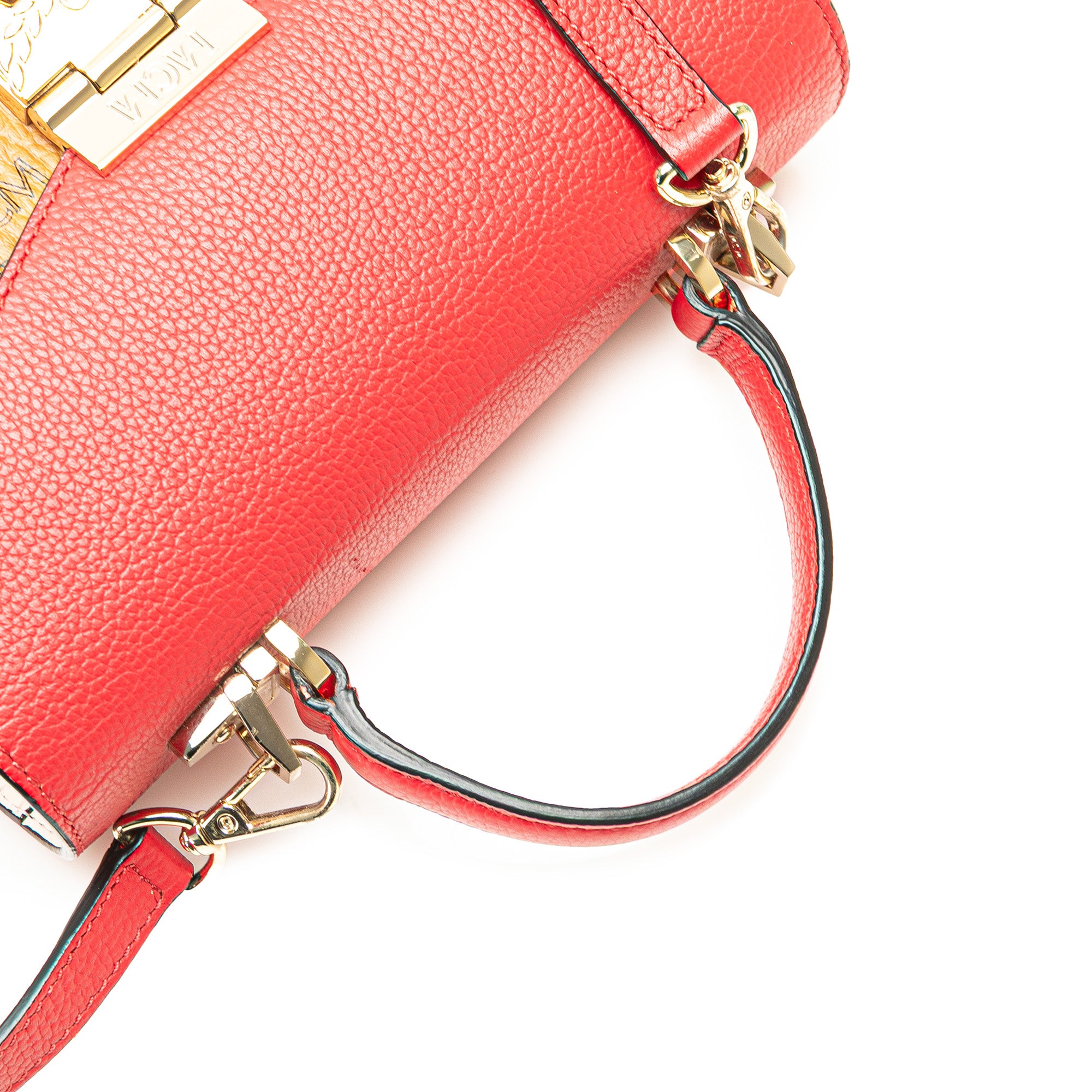 MCM Small Visetos Coated Canvas Colorblock Patricia Pocket Top Handle